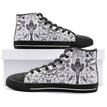 High-Top Canvas Shoes Ancient Egyptian Symbols and Elements