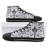 High-Top Canvas Shoes Ancient Egyptian Symbols and Elements