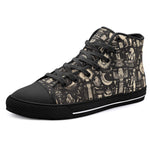 High-Top Canvas Shoes Egyptian Symbols and Artifacts