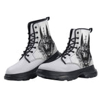 PU Leather Chunky Boots Egyptian God Anubis