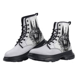 PU Leather Chunky Boots Egyptian God Anubis