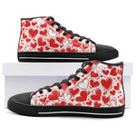 High-Top Canvas Shoes Love Hearts Pattern