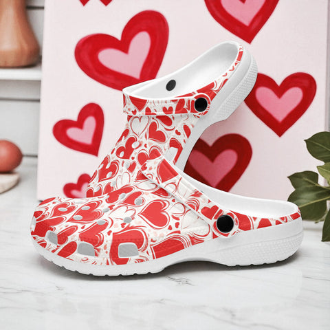 Classic Clogs Love Hearts Pattern