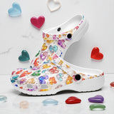 Classic Clogs Colorful Glass Hearts and Flowers