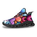 Sports Mesh Sneakers Colorful Hearts Swirls Doodles