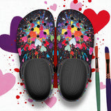Classic Clogs Burst of Colorful Hearts