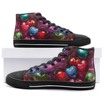 High-Top Canvas Shoes Colorful Heart-Shaped Cherries