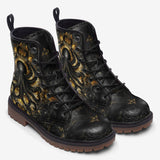 Leather Boots Black and Gold Octopus Tentacles