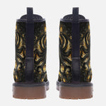 Leather Boots Black and Gold Octopus Tentacles