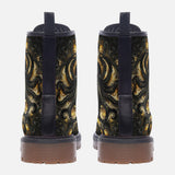 Leather Boots Black and Gold Octopus Tentacles