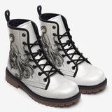 Leather Boots Black and White Drawing Octopus