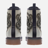 Leather Boots Black and White Drawing Octopus