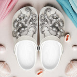 Classic Clogs Black and White Drawing Octopus