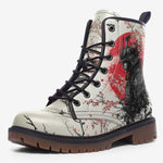 Leather Boots Japanese Art Samurai Sakura Red Sun