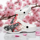 Classic Clogs Japanese Art Samurai Sakura Red Sun