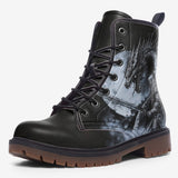 Leather Boots Dark Fantasy Dragon with Warrior