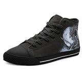 High-Top Canvas Shoes Dark Fantasy Dragon with Warrior