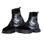 PU Leather Chunky Boots Dark Fantasy Dragon with Warrior