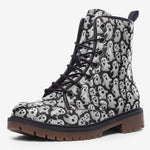 Leather Boots Cartoon Ghosts Pattern