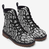 Leather Boots Cartoon Ghosts Pattern