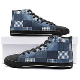 High-Top Canvas Shoes Patchwork Squares Pattern