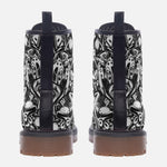 Leather Boots Black and White Graffiti Shapes