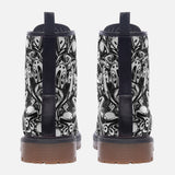 Leather Boots Black and White Graffiti Shapes