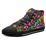 High-Top Canvas Shoes Colorful Graffiti Letters