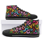 High-Top Canvas Shoes Colorful Graffiti Letters