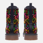 Leather Boots Colorful Graffiti Letters