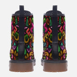 Leather Boots Colorful Graffiti Letters