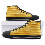 High-Top Canvas Shoes Yellow Corn Cob Texture