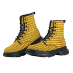 PU Leather Chunky Boots Yellow Corn Cob Texture