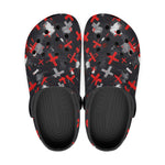 Classic Clogs Abstract Art Red and White Crosses