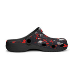 Classic Clogs Abstract Art Red and White Crosses