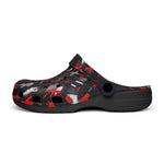 Classic Clogs Abstract Art Red and White Crosses
