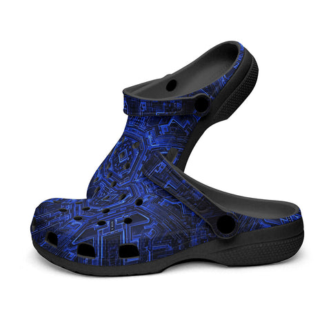 Classic Clogs Blue Circuit Pattern