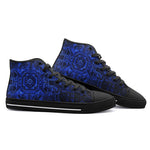 High-Top Canvas Shoes Blue Circuit Pattern