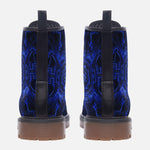 Leather Boots Blue Circuit Pattern
