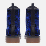 Leather Boots Blue Circuit Pattern