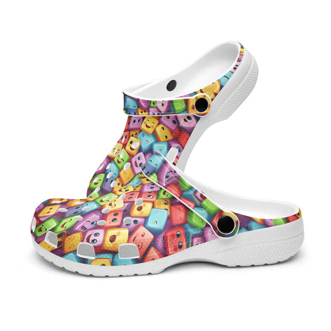 Classic Clogs Colorful Cartoon Cubes Faces