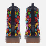 Leather Boots Colorful Cartoon Cubes Faces