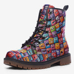 Leather Boots Vibrant and Colorful Square Characters