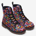 Leather Boots Vibrant and Colorful Square Characters