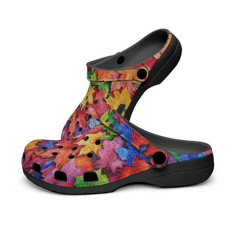 Classic Clogs Colorful Maple Leaves