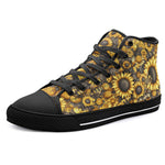 High-Top Canvas Shoes Sunflowers Honeycomb and Bees Art