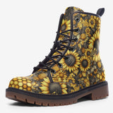 Leather Boots Sunflowers Honeycomb and Bees Art
