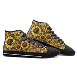 High-Top Canvas Shoes Sunflowers Honeycomb and Bees Art