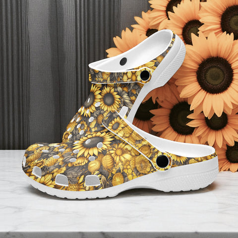 Classic Clogs Sunflowers Honeycomb and Bees Art