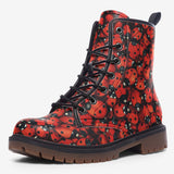 Leather Boots Ladybugs Art Pattern